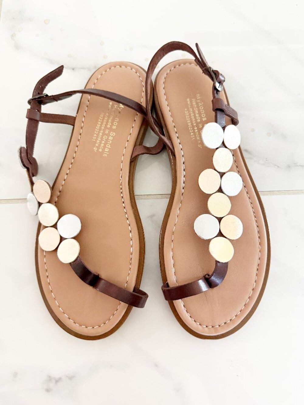 Handmade "Nafplio" sandals by Mykonos Sandals 39/8